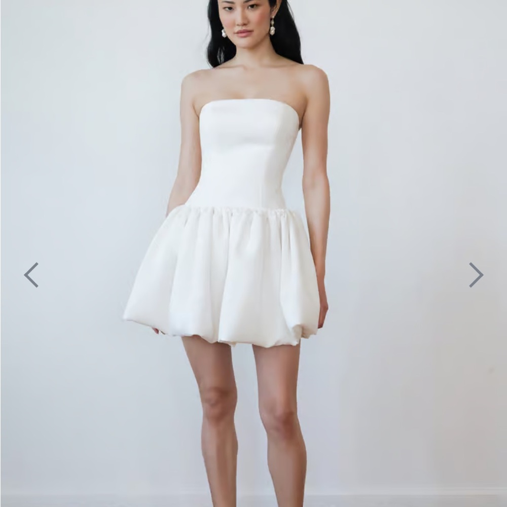 Jenny Yoo Bubble Elegant White Strapless Dress